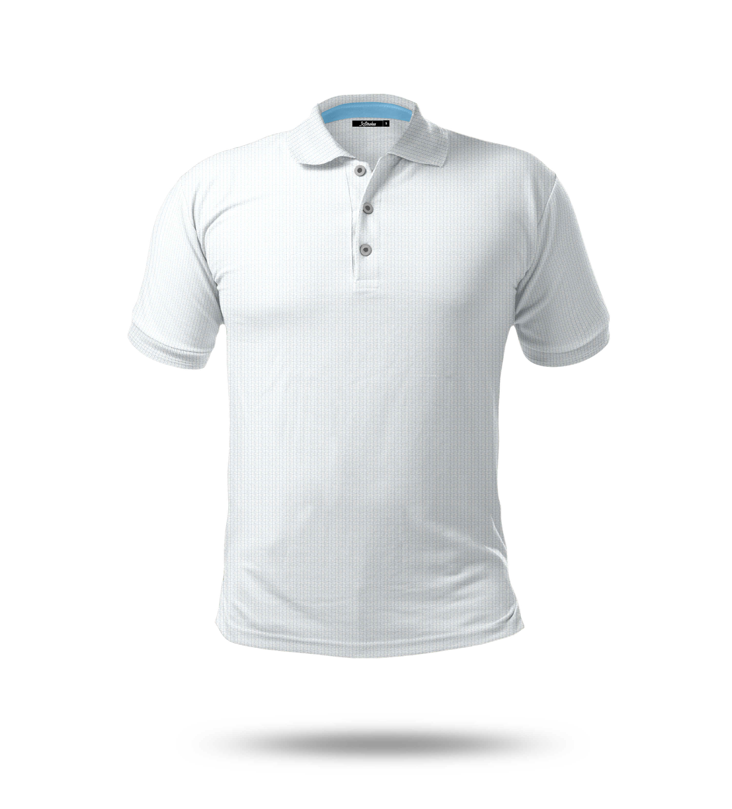 White Grid Polo Shirt