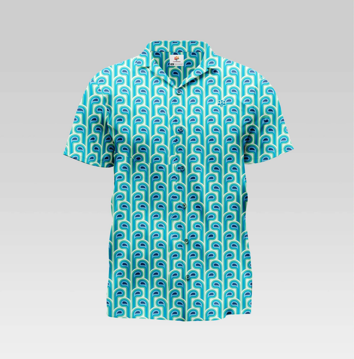 Blue Clubs Button-Down – 3 Strokes