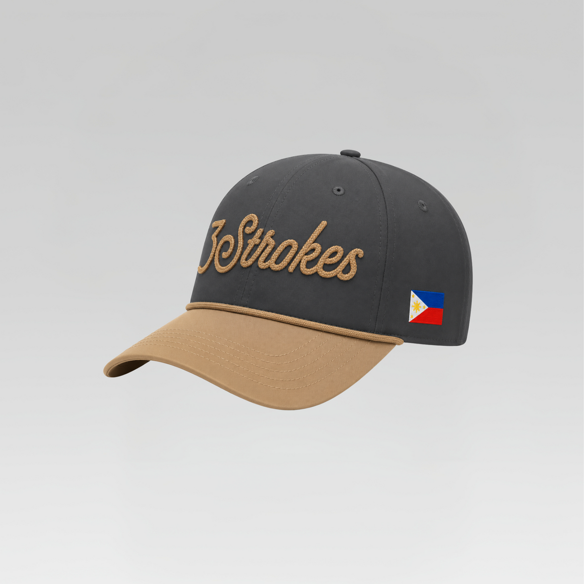 3 Strokes Chain Embroidered Rope Cap