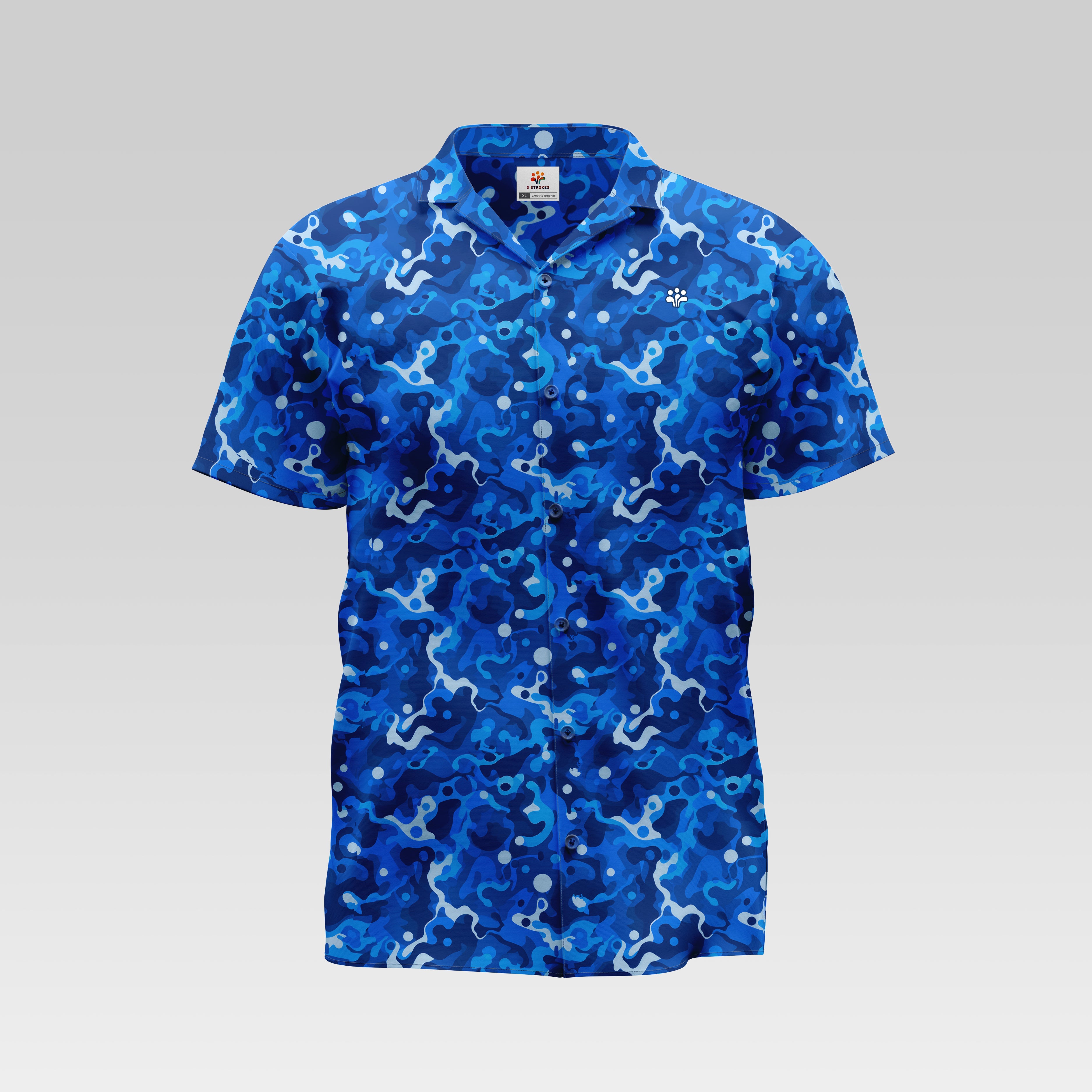 Blue Camo 5 Button-Down