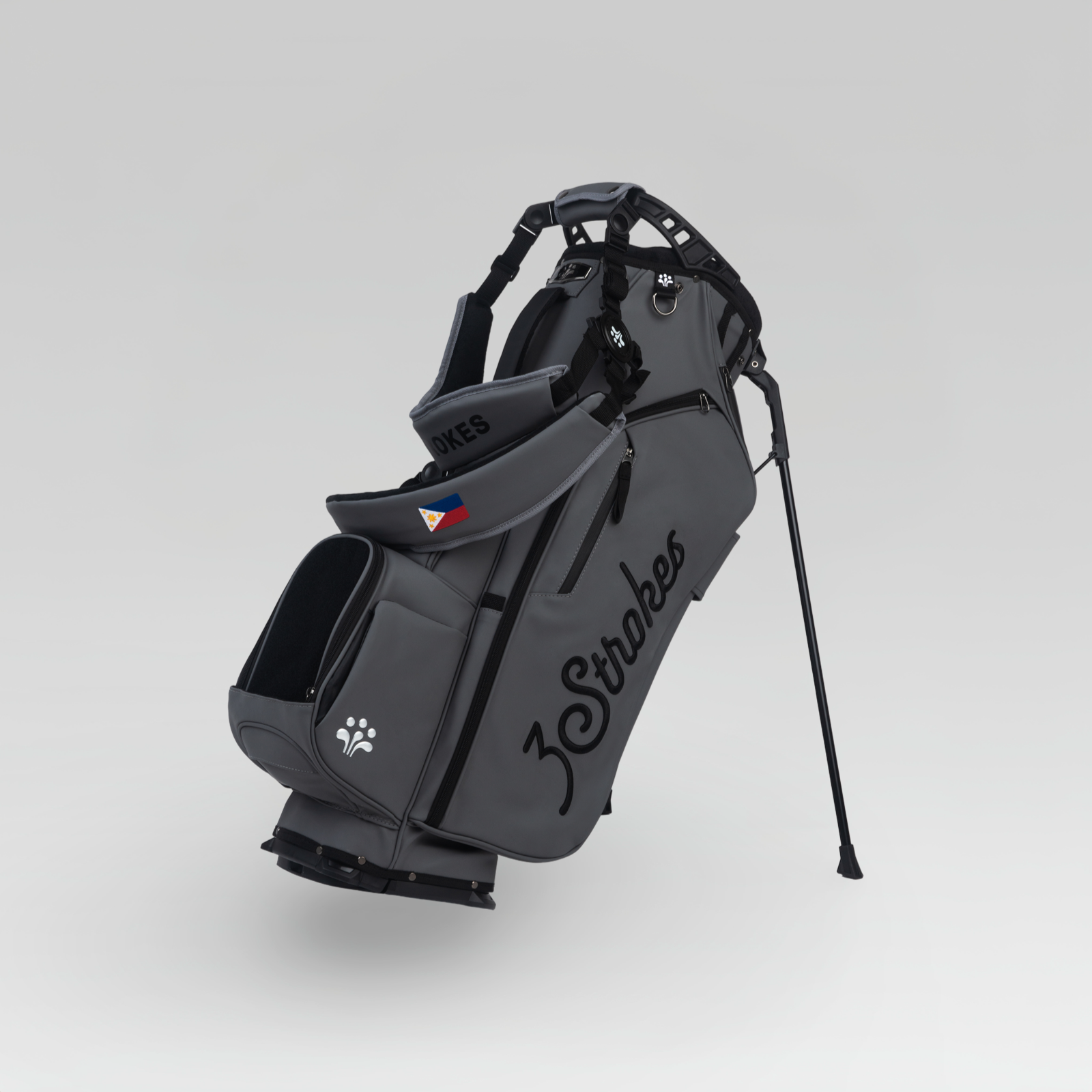 3-Strokes-Monochrome-Lightweight-Golf-Stand-Bag-Gray-Matte-Minimalist-Performance-Philippines