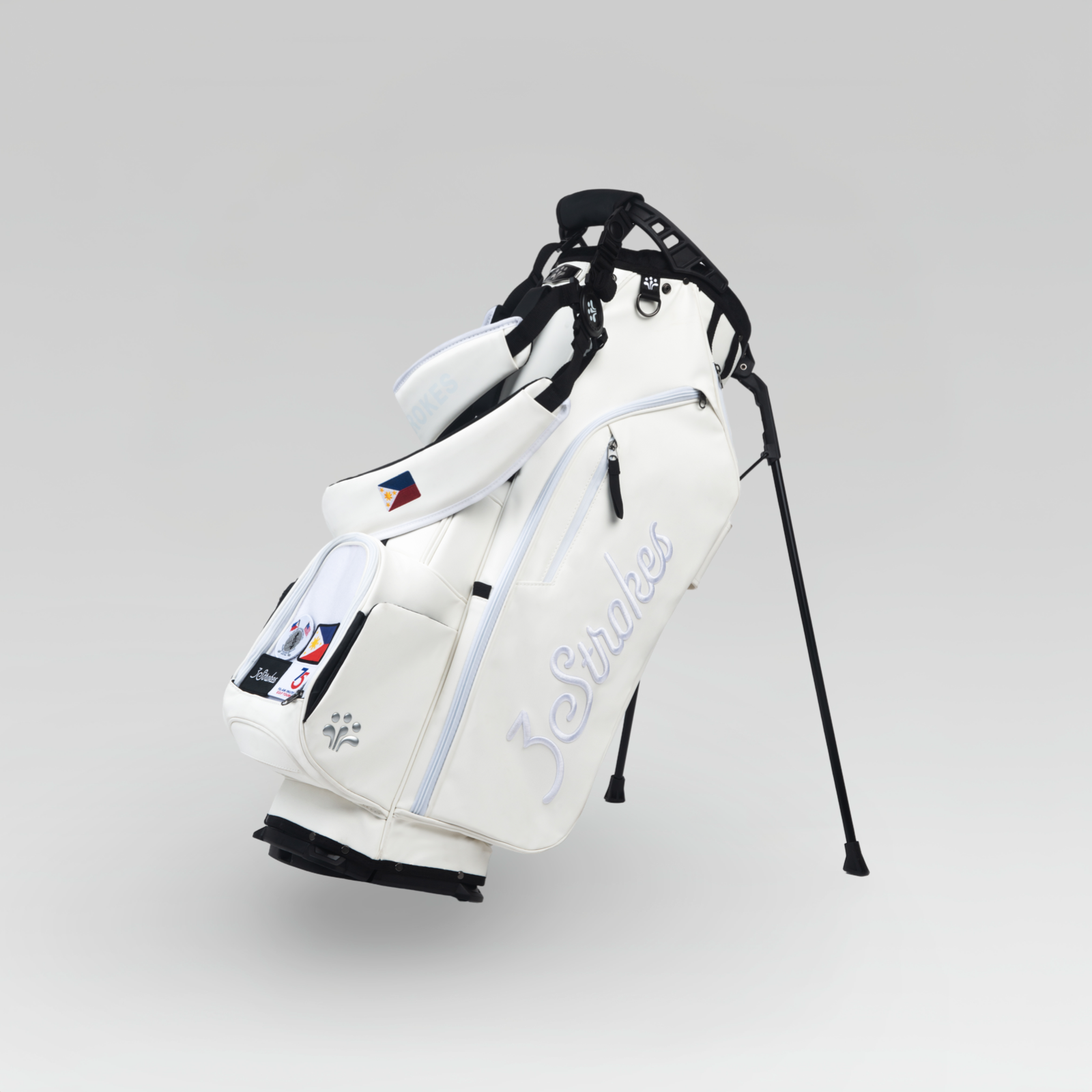 3-Strokes-Monochrome-White-Golf-Stand-Bag-Triple-White-Premium-Lightweight-Philippines