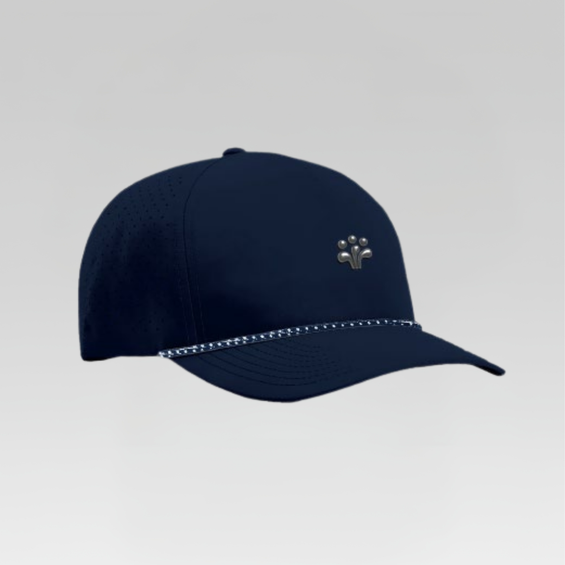 3 Strokes Perforated Performance Cap – Metallic Logo