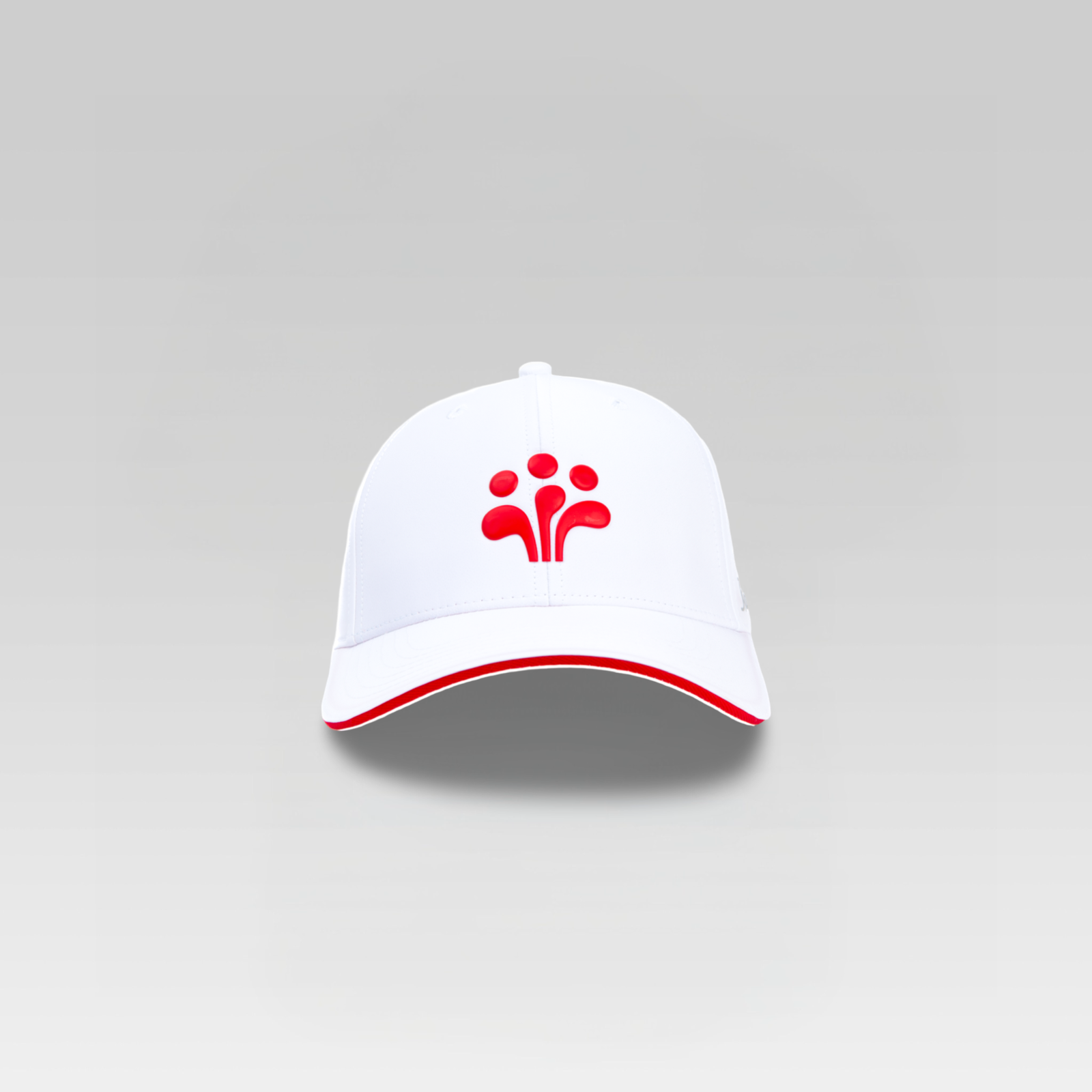 3-Strokes-Performance-Golf-Cap-White-with-Red-Logo-Contrast-Athletic-Hat-Philippines