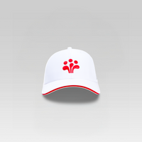 3-Strokes-Performance-Golf-Cap-White-with-Red-Logo-Contrast-Athletic-Hat-Philippines