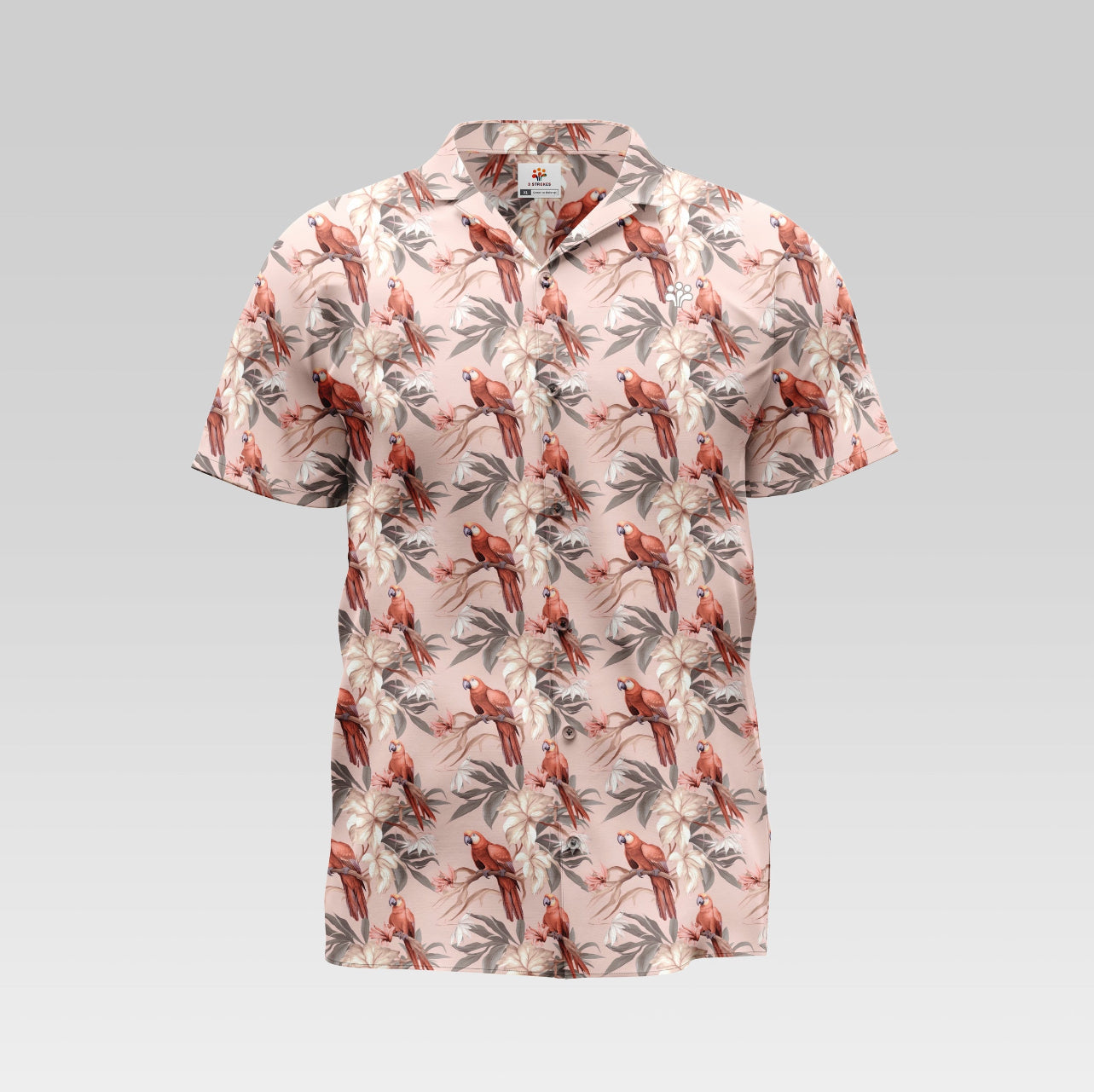 Pink Parrots Button-Down