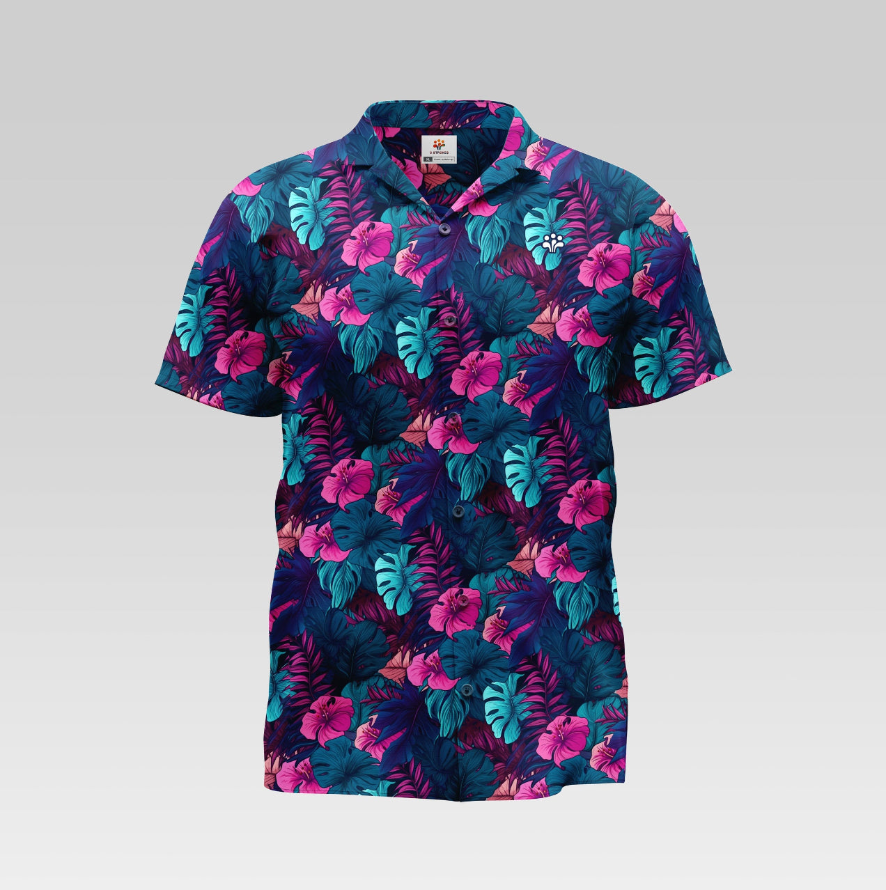 Pink & Teal Leaf Button-Down