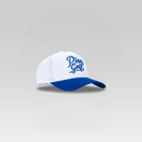 3-Strokes-Pinoy-Golf-Script-Cap-White-Crown-Blue-Brim-Signature-Logo-Side-Panel-Philippines