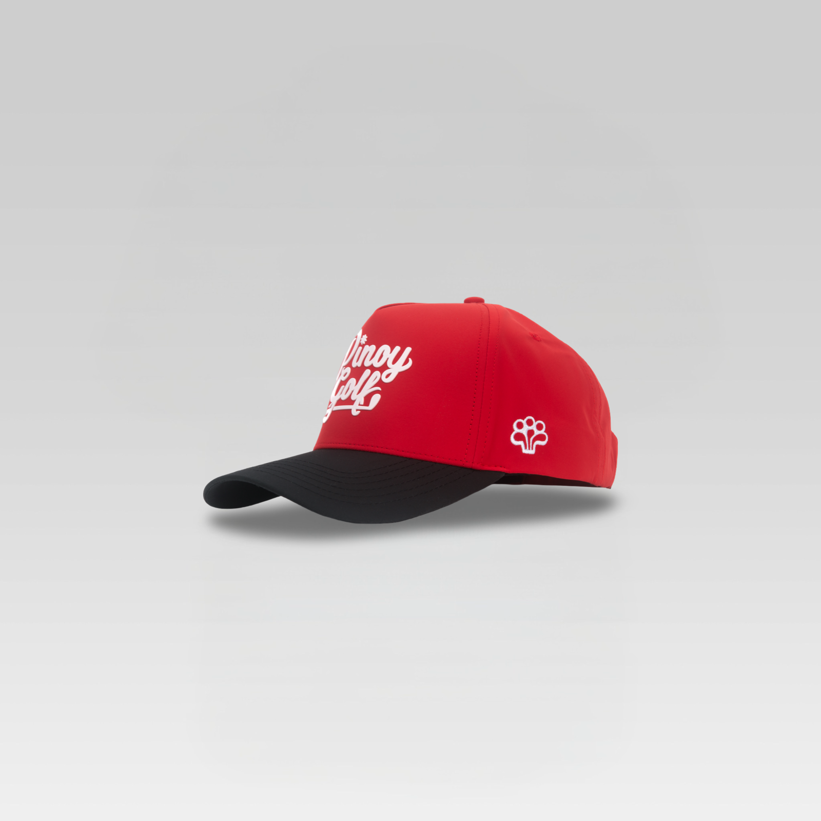3-Strokes-Pinoy-Golf-Script-Logo-Cap-Red-Crown-Black-Brim-Signature-Logo-Hat-Philippines