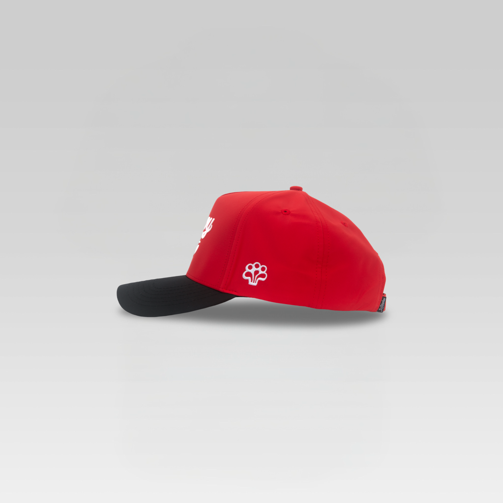 3-Strokes-Pinoy-Golf-Script-Logo-Cap-Red-Crown-Black-Brim-Signature-Logo-Hat-Philippines