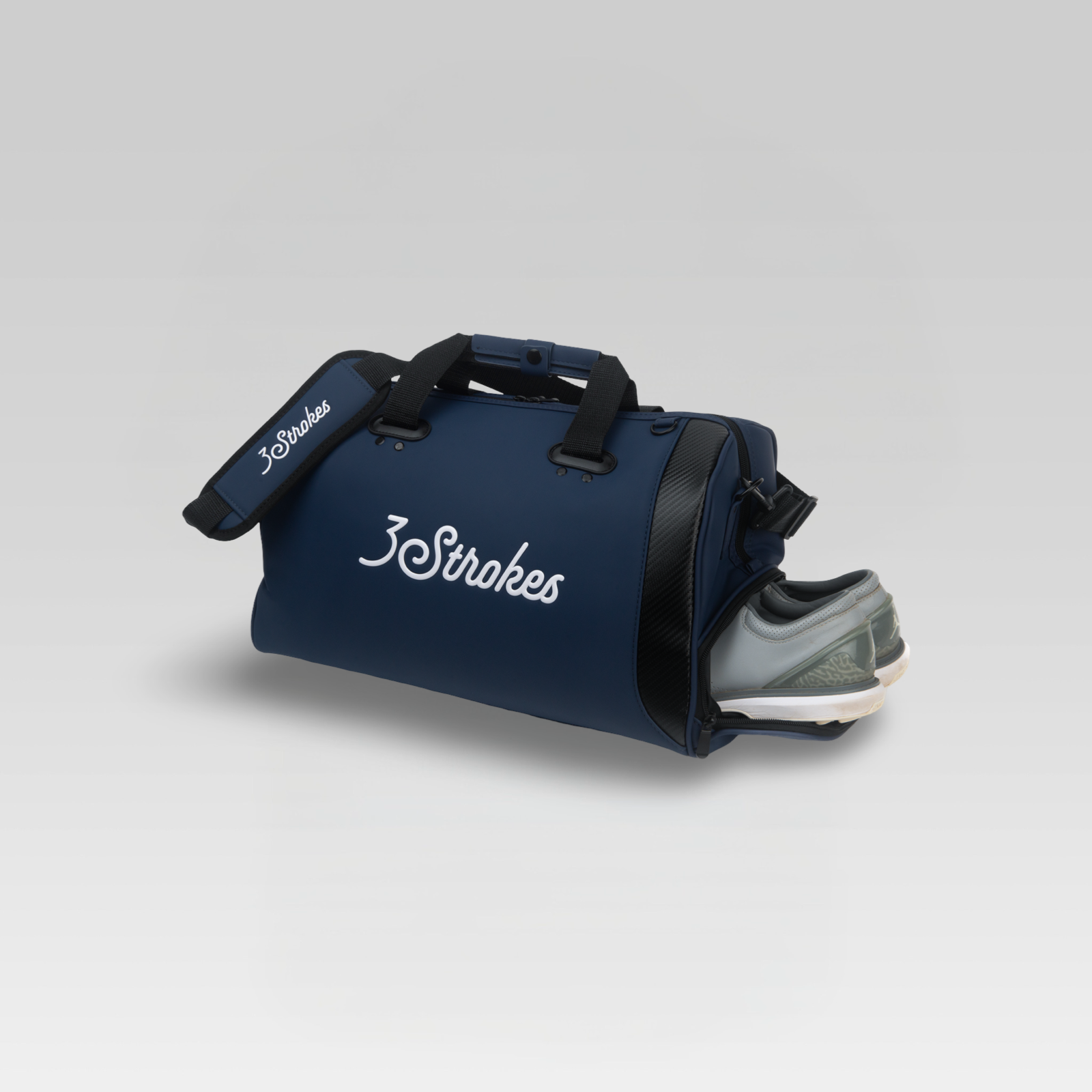 3 Strokes Leatherette Boston Bag