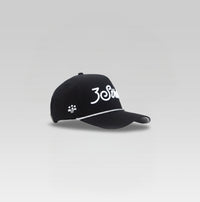 3-Strokes-Script-Logo-Golf-Cap-Black-with-White-Embroidery-Performance-Hat-Philippines