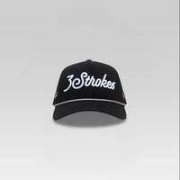 3-Strokes-Script-Logo-Golf-Cap-Black-with-White-Embroidery-Performance-Hat-Philippines