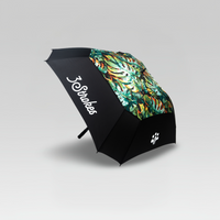 3-Strokes-Square-Tour-Umbrella-Tropical-Floral-Print-Black-Panels-Signature-Logo-Golf-Gear