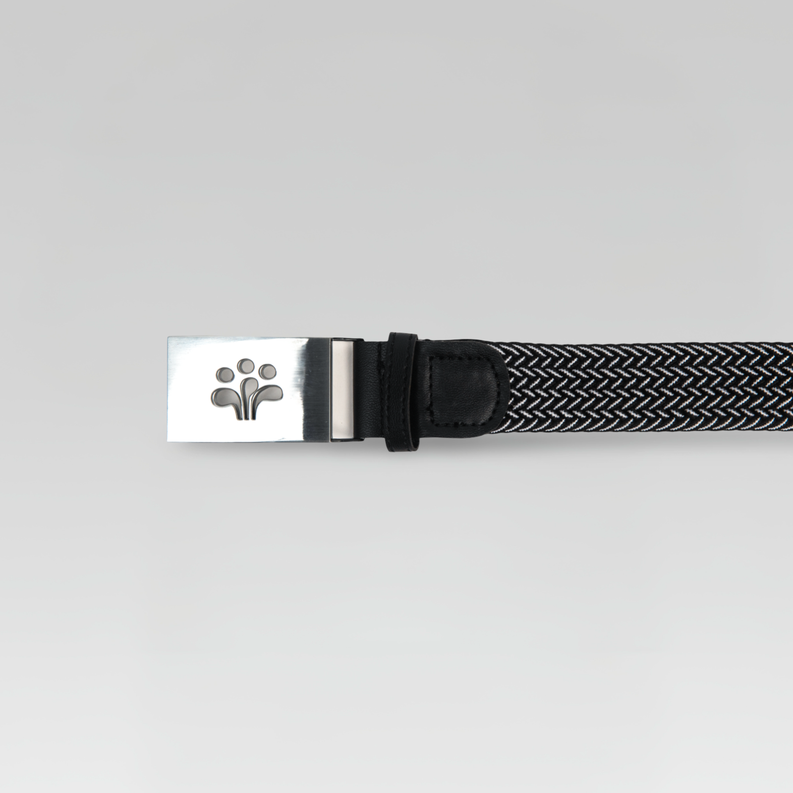 3-Strokes-Stretch-Braided-Golf-Belt-Black-and-White-Pattern-Performance-Elastic