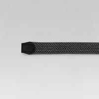 3-Strokes-Stretch-Braided-Golf-Belt-Black-and-White-Pattern-Performance-Elastic