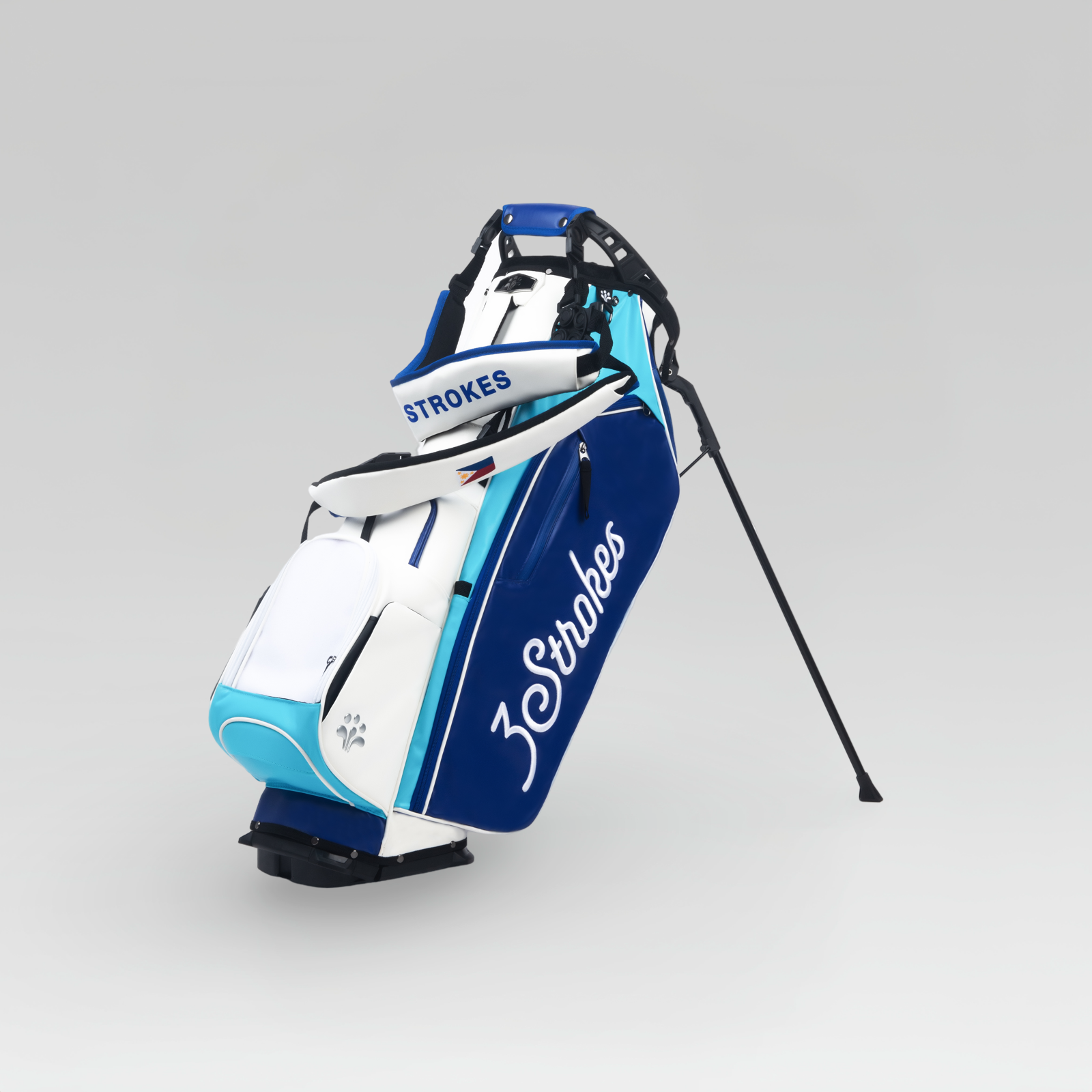 3-Strokes-Three-Tone-Lightweight-Golf-Stand-Bag-Blue-Light-Blue-White-Sky-Performance-Philippines