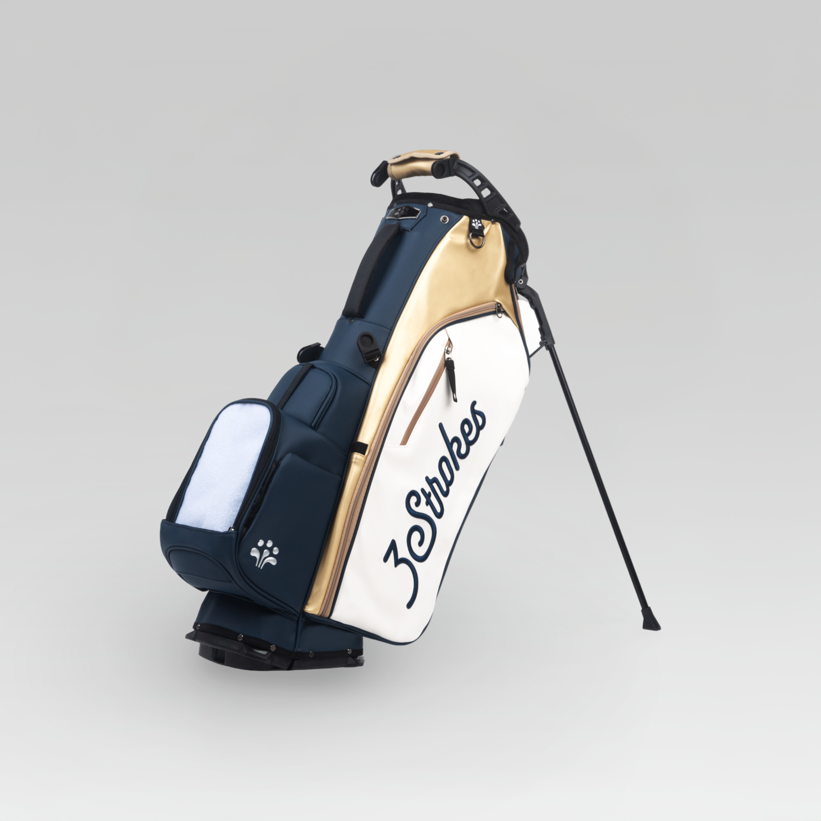 3-Strokes-Three-Tone-Lightweight-Golf-Stand-Bag-Navy-Blue-Gold-White-Premium-Philippines