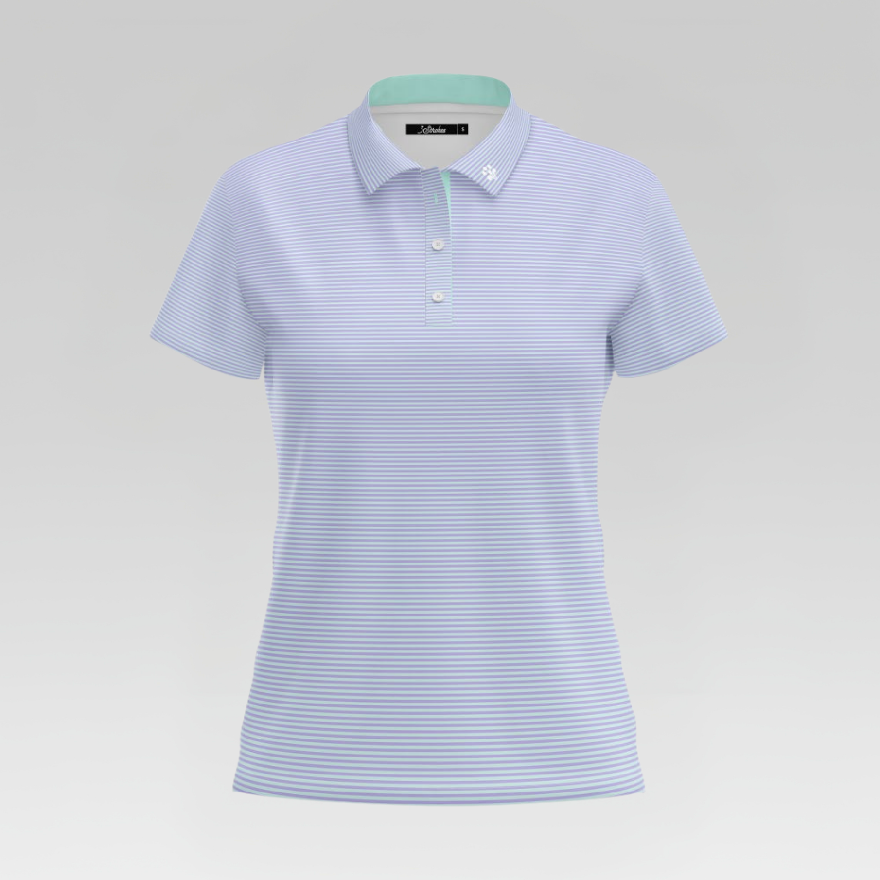 3 Strokes Women’s Micro-Stripe Performance Polo Shirt