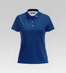 Blue polo shirt on a gray background