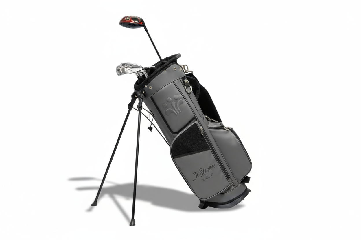 3 Strokes Leather Golf Stand Bag