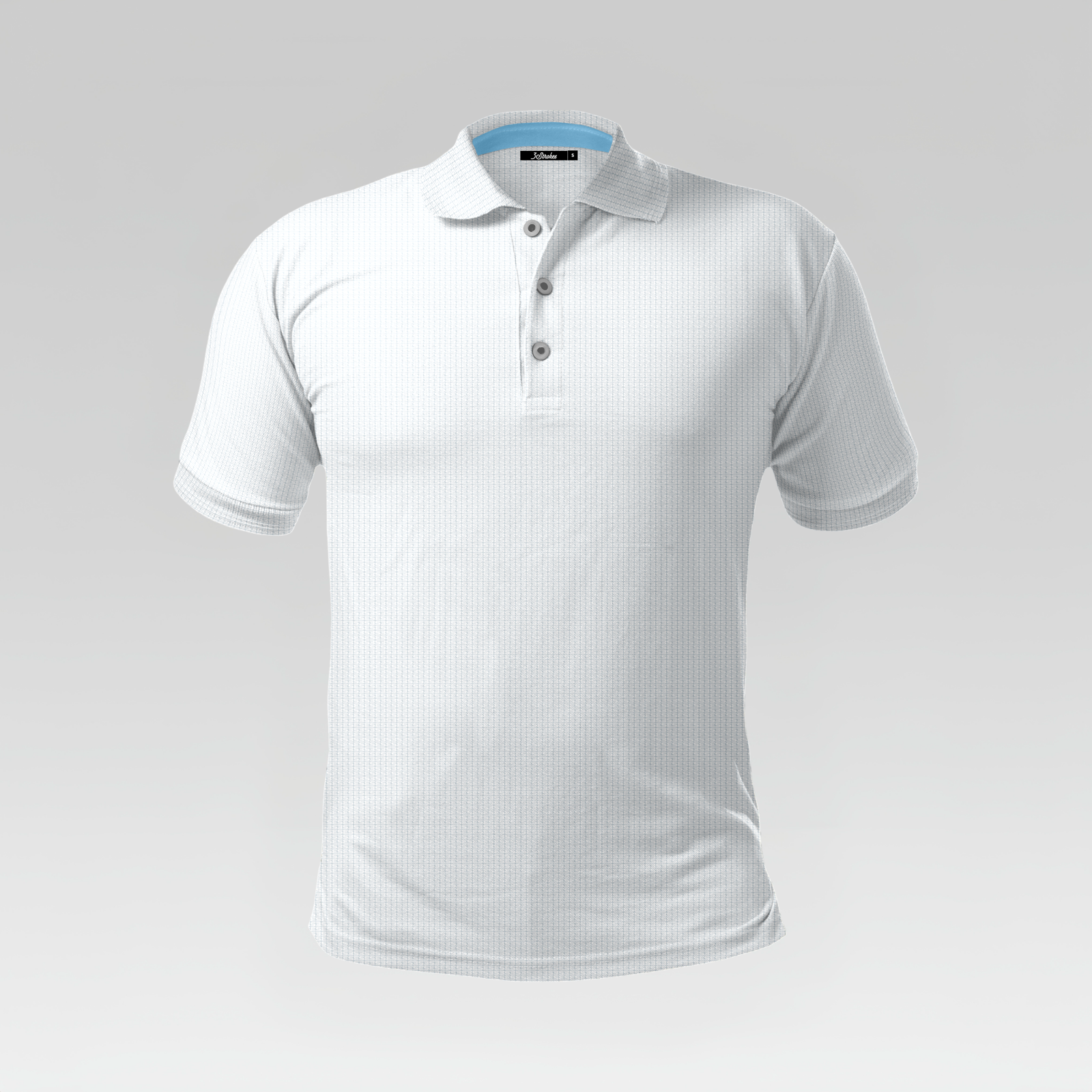 White Grid Polo Shirt