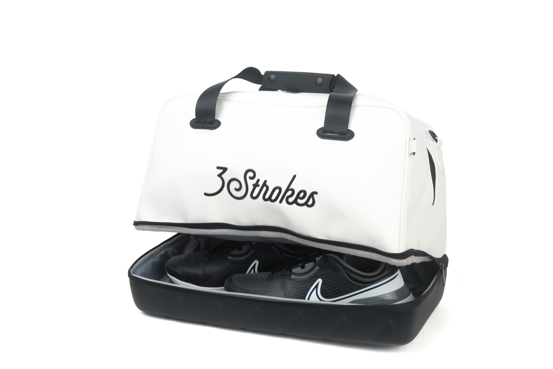 3 Strokes Leatherette Boston Bag