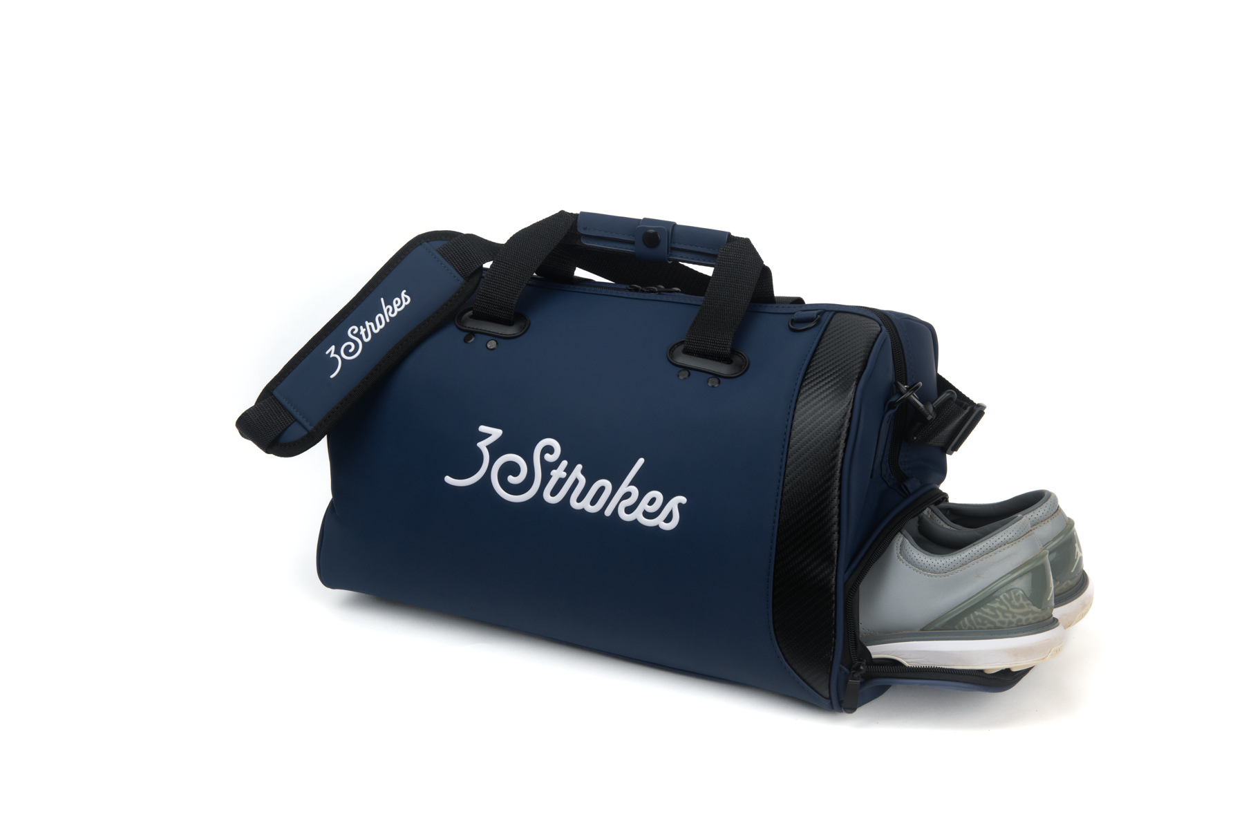 3 Strokes Leatherette Boston Bag