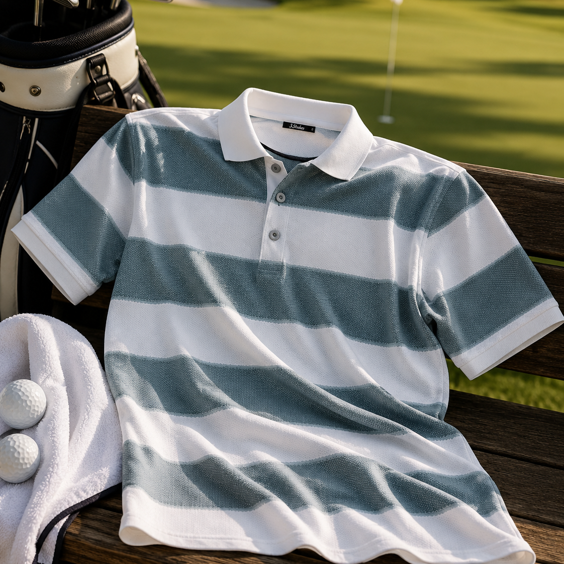 Woven Vertical Awning Performance Polo Shirt