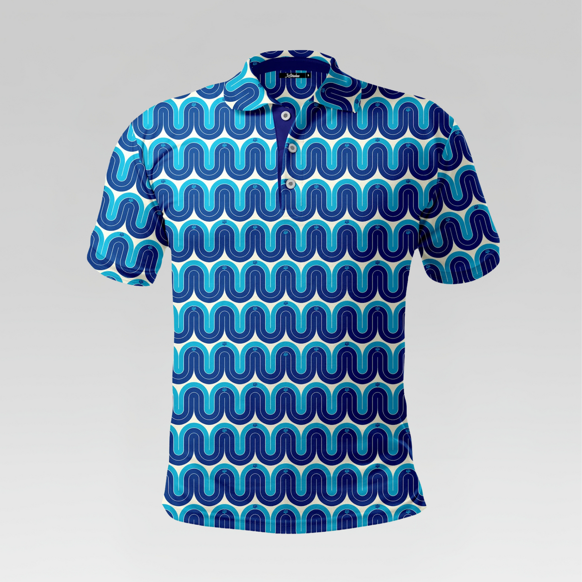 Blue Retro Wave Pro Polo Shirt
