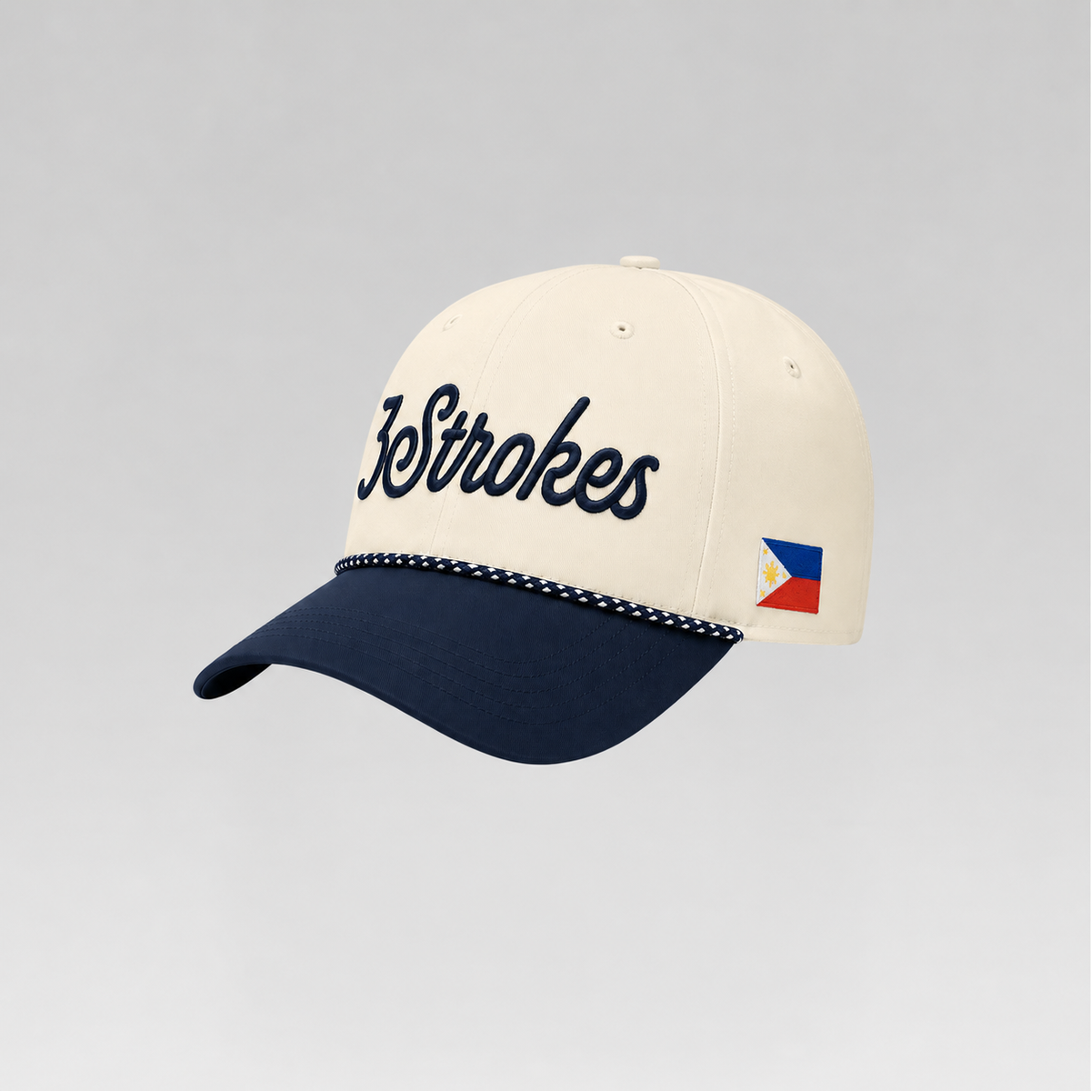 3 Strokes Chain Embroidered Rope Cap