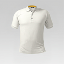 White polo shirt on a gray background