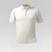 White polo shirt on a gray background